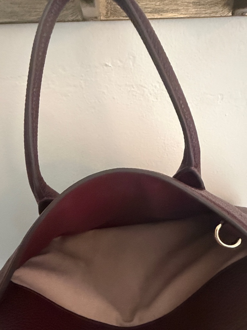 kate spade Burgundy Pebbled Leather Satchel with Crossbody Strap - Picture 4 of 10